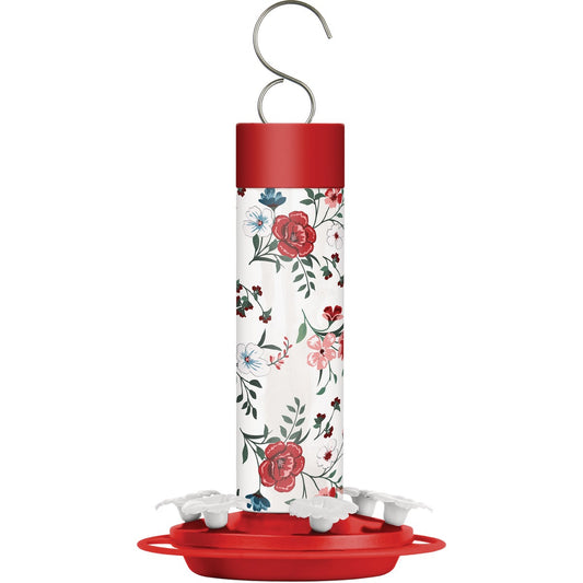 Nature's Way 20 Oz. Glass Vintage Blossom Decorative Hummingbird Feeder