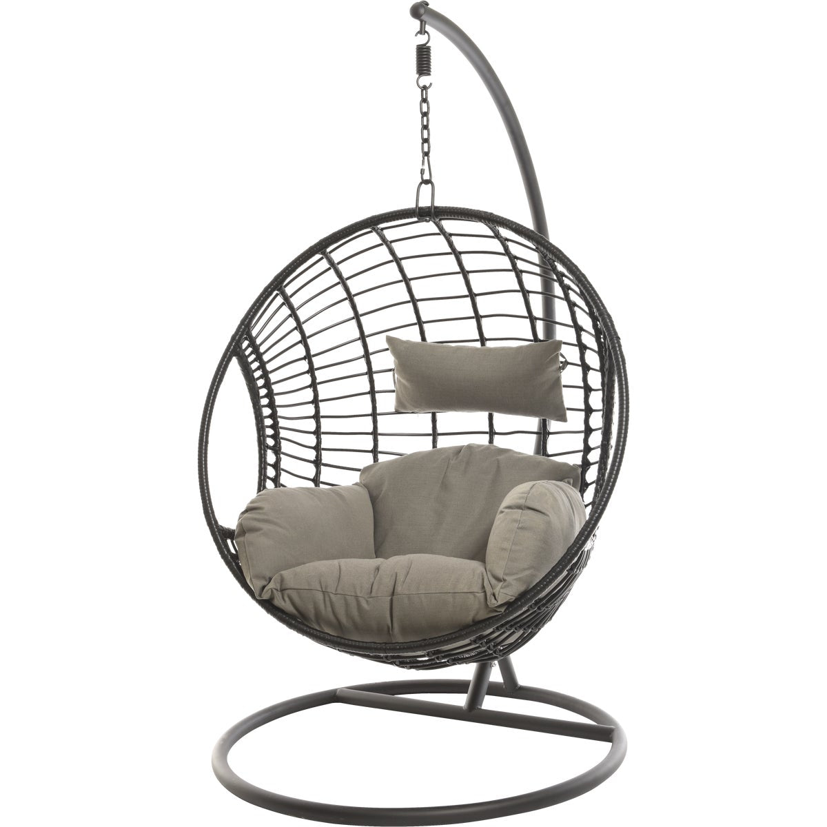 Decoris Garden Furniture London Black Outdoor Wicker Hanging Egg Chair