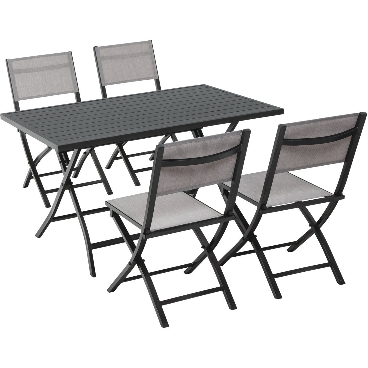 Outdoor Expressions Ash 5-Piece Aluminum Folding Dining Set