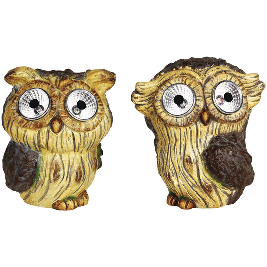 Alpine 6 In. Solar Brown Owl with LED Eyes