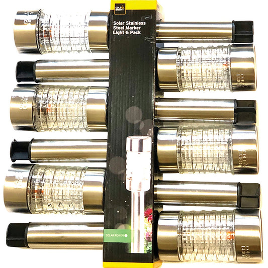 Cole & Bright Stainless Steel Solar Path Light (6-Pack)