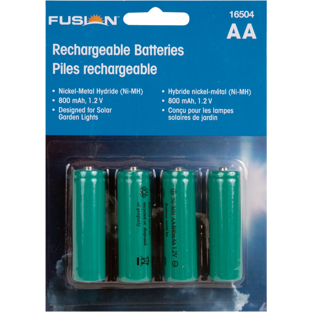 Moonrays AA 600 mAh Ni-MH Solar Replacement Battery (4-Pack)