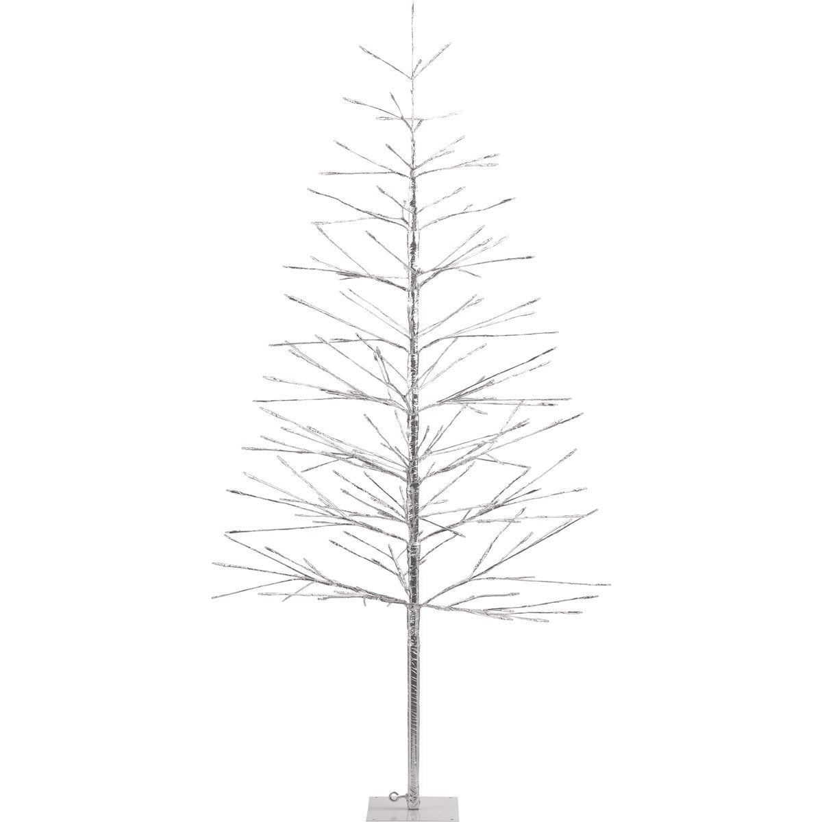 Alpine 60 In. Silver Christmas Tree with Multi-Colored LED Lights