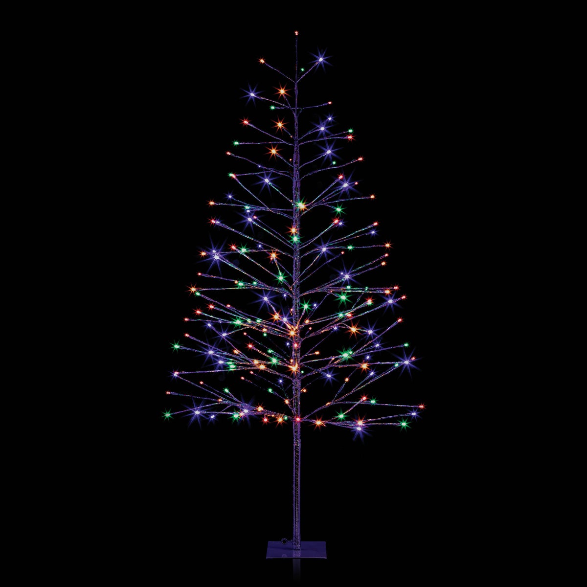 Alpine 60 In. Silver Christmas Tree with Multi-Colored LED Lights