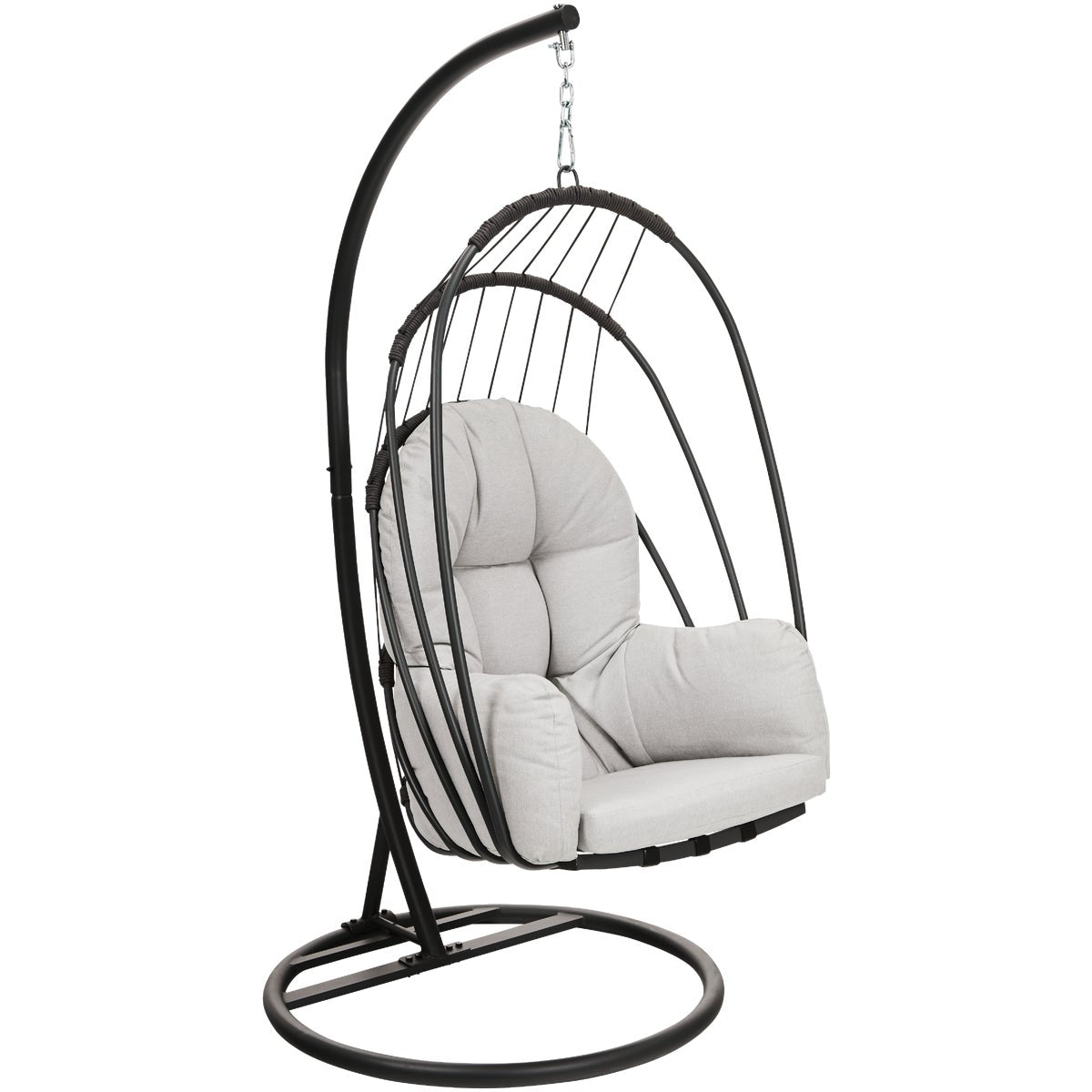 Outdoor Expressions Gray Hanging Egg Chair