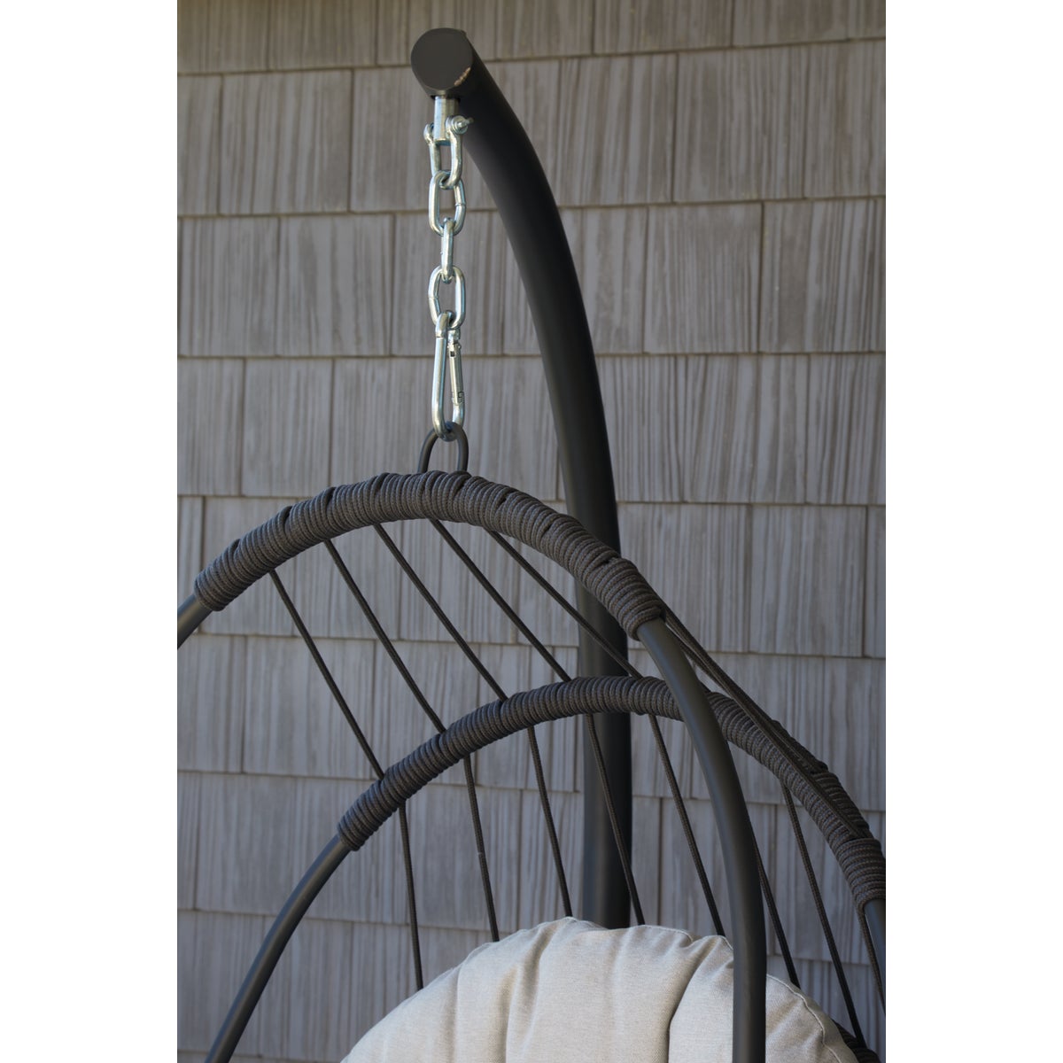 Outdoor Expressions Gray Hanging Egg Chair