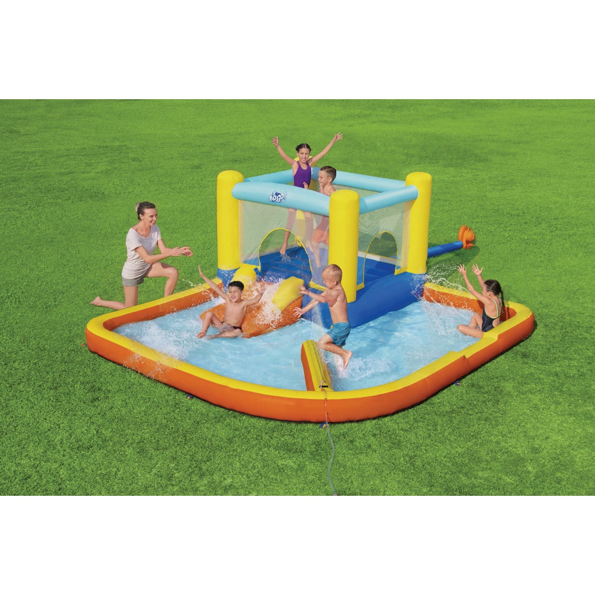 H2OGO! 11 Ft. 11 In. x 11 Ft. 2 In. x 5 Ft. Beach Bounce Water Park