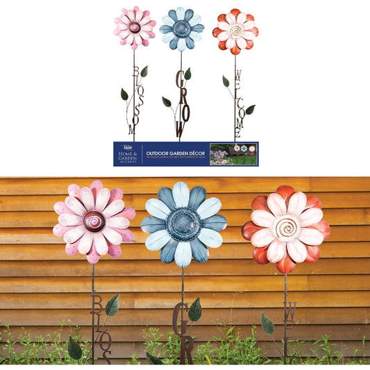 Alpine Metal Assorted Flower Garden Stake