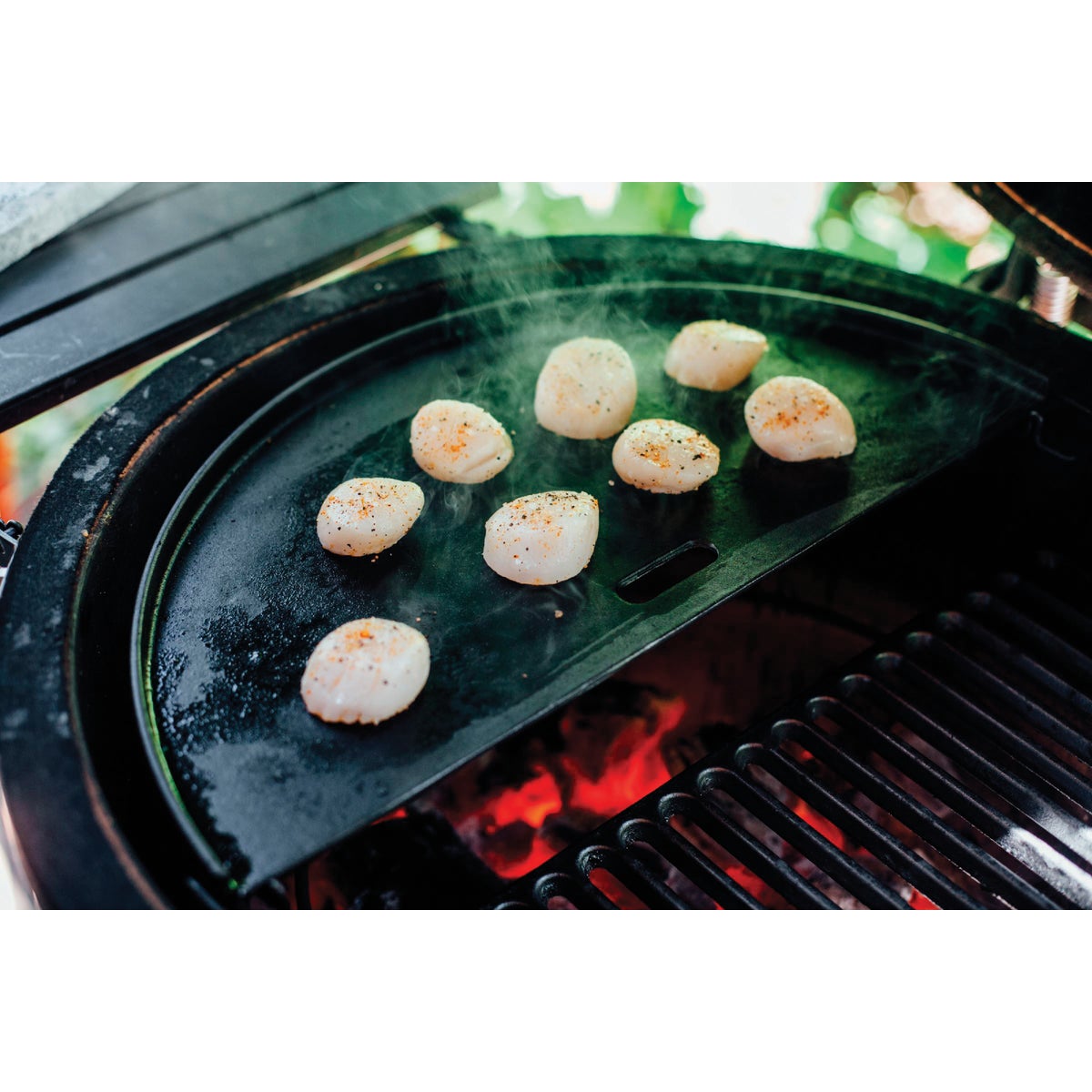 Kamado Joe Classic Joe 9 In. W. x 18 In. L. Half Moon Cast Iron Reversible Griddle