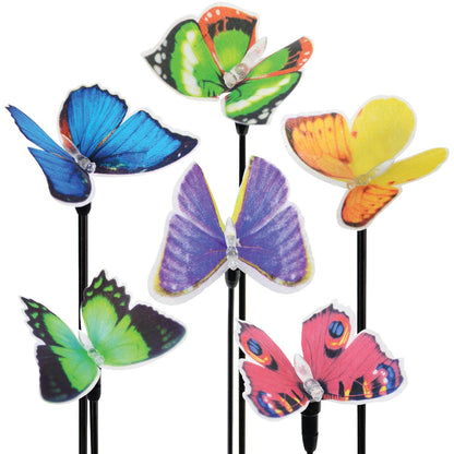 Exhart 26 In. LED Fiber Optic Butterfly Solar Stake Light