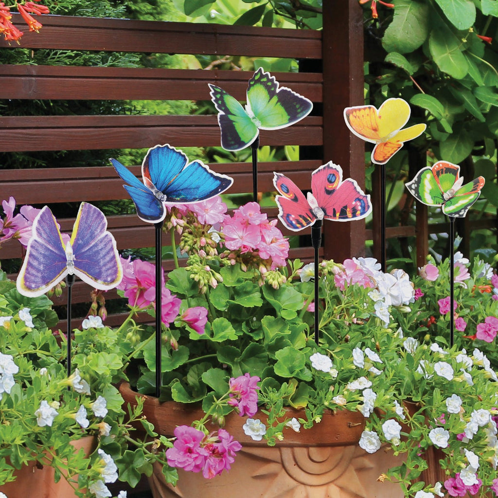 Exhart 26 In. LED Fiber Optic Butterfly Solar Stake Light