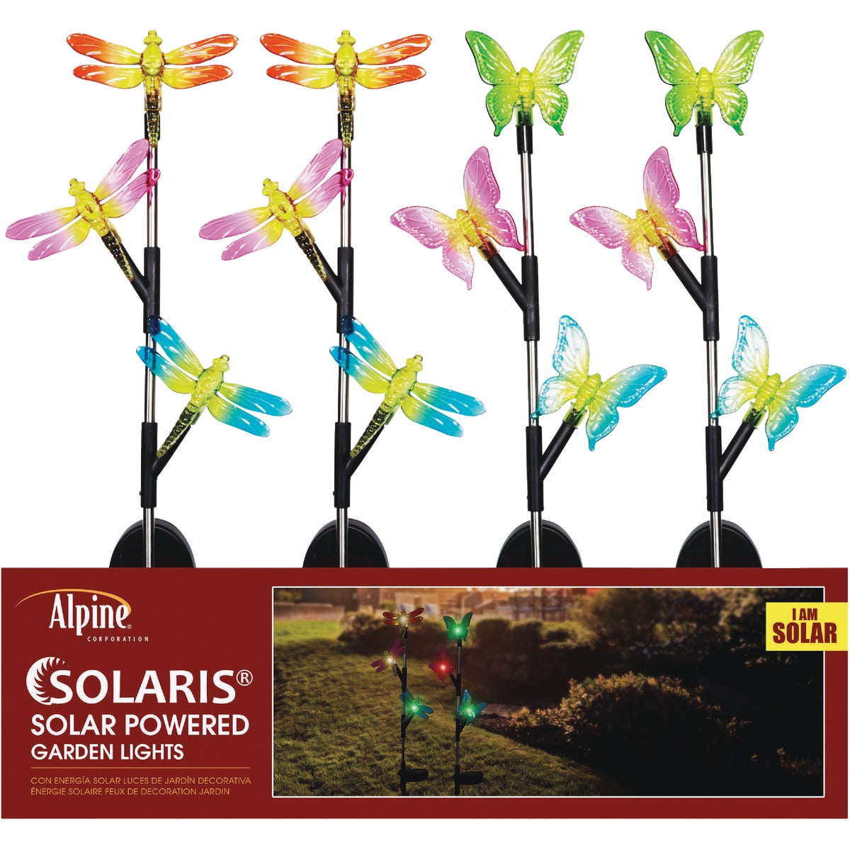 Alpine Plastic Triple Insect 32 In. H. Solar LED Stake Light