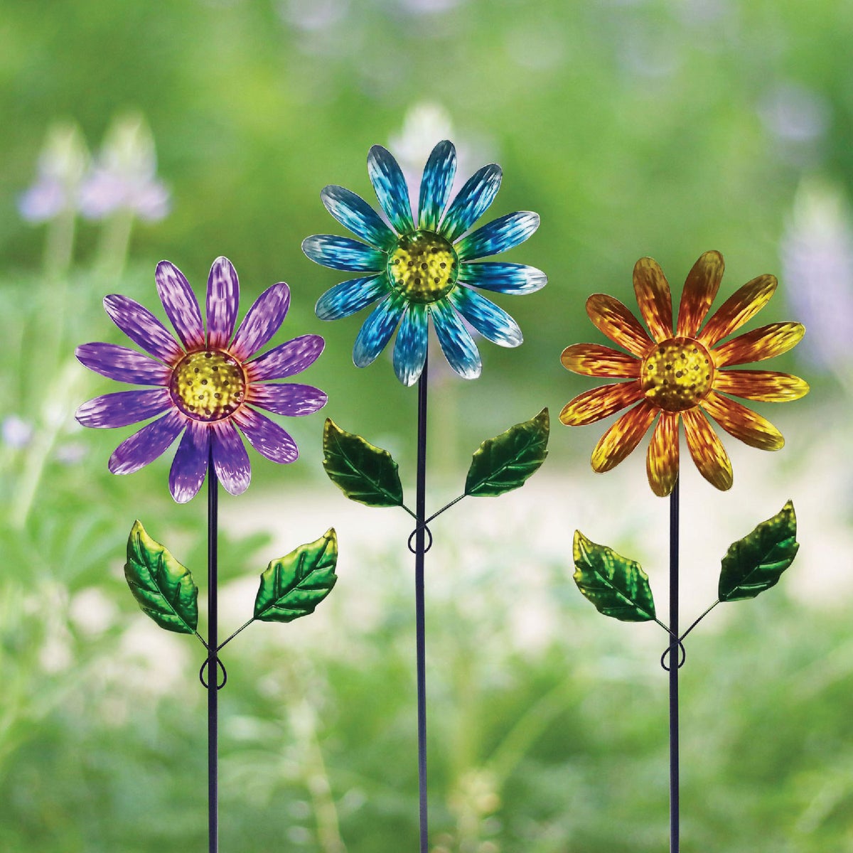 Alpine 32 In. Metal Daisy Garden Stake Lawn Ornament