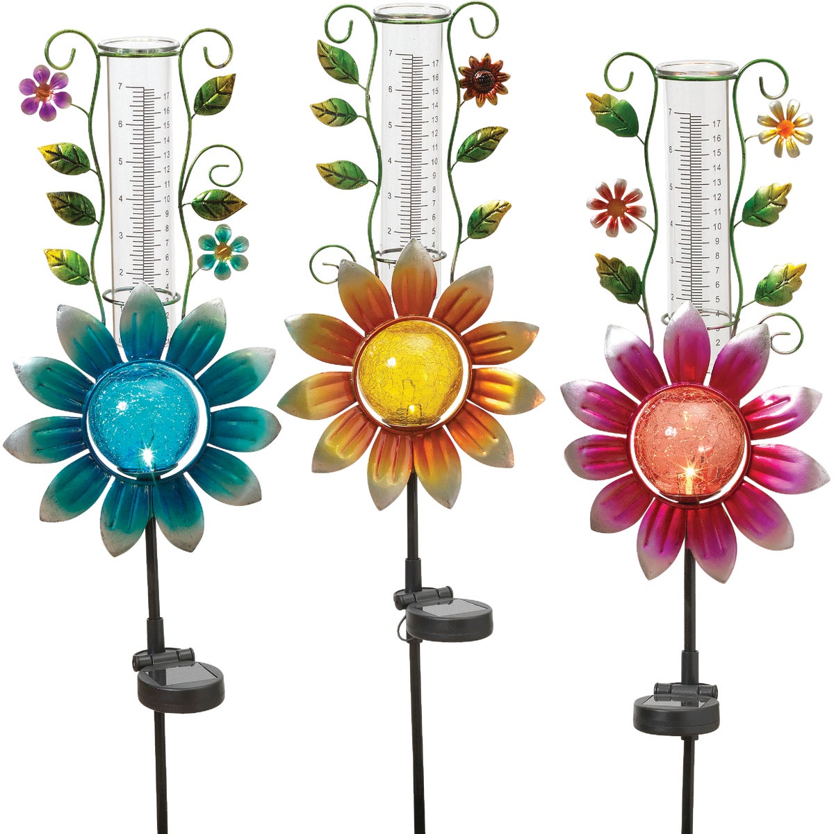 Gerson Spring GIL Metal & Glass 33.5 In. H. Flower Solar Stake Light