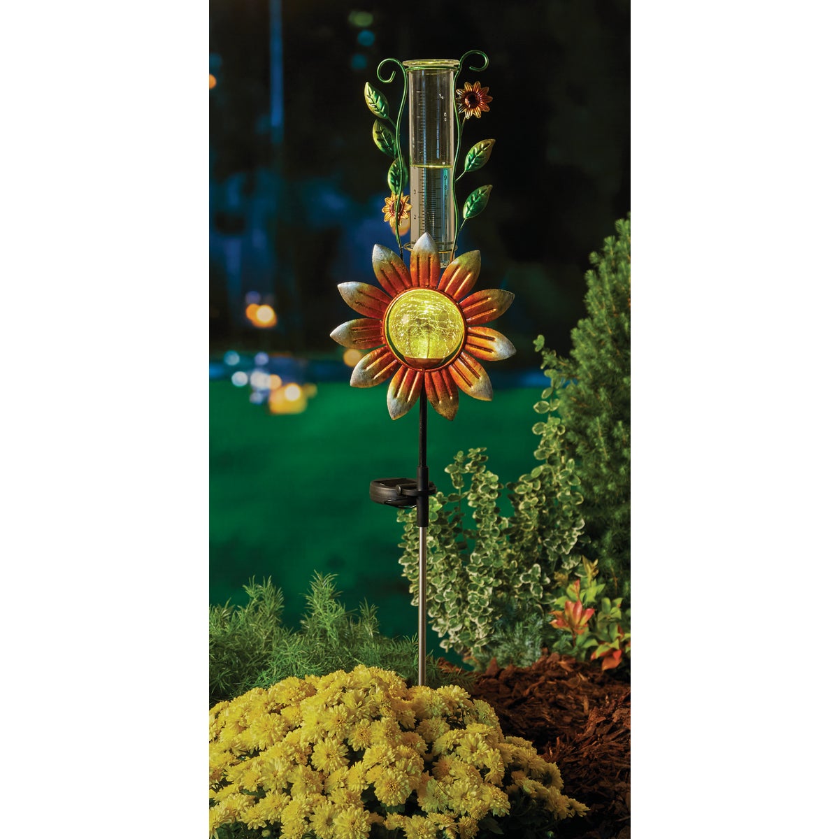 Gerson Spring GIL Metal & Glass 33.5 In. H. Flower Solar Stake Light