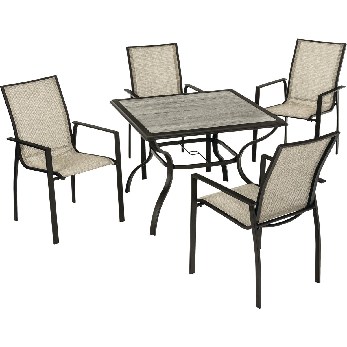 Pacific Casual New Brunswick 5-Piece Sling Dining Set