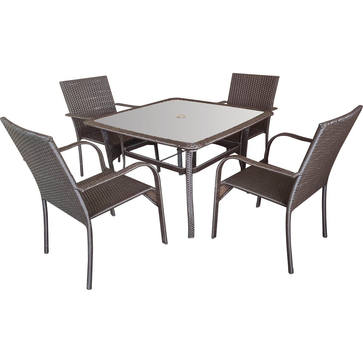 Outdoor Expressions 5-Piece Mocha Brown Dining Set