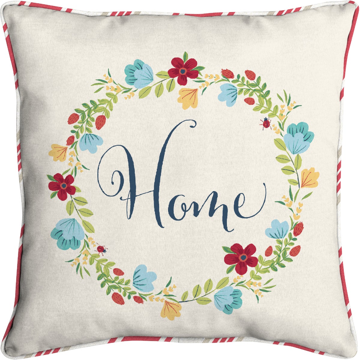 Oceantex 18 In. W. x 5.5 In. H. x 18 In. L. Recycled Polyester Beatrix Home Wreath Pillow
