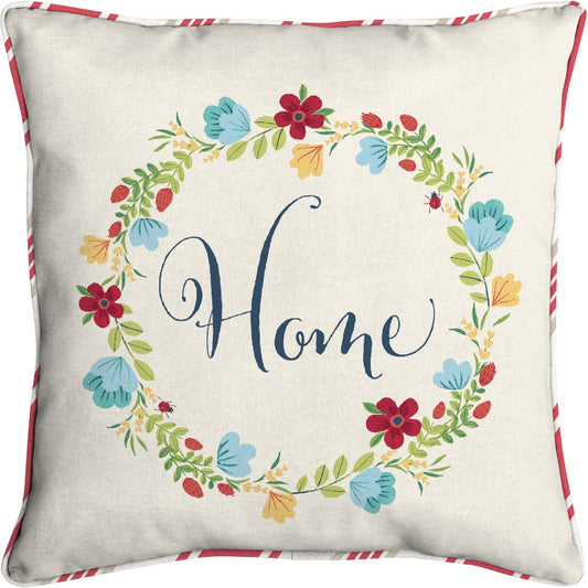 Oceantex 18 In. W. x 5.5 In. H. x 18 In. L. Recycled Polyester Beatrix Home Wreath Pillow