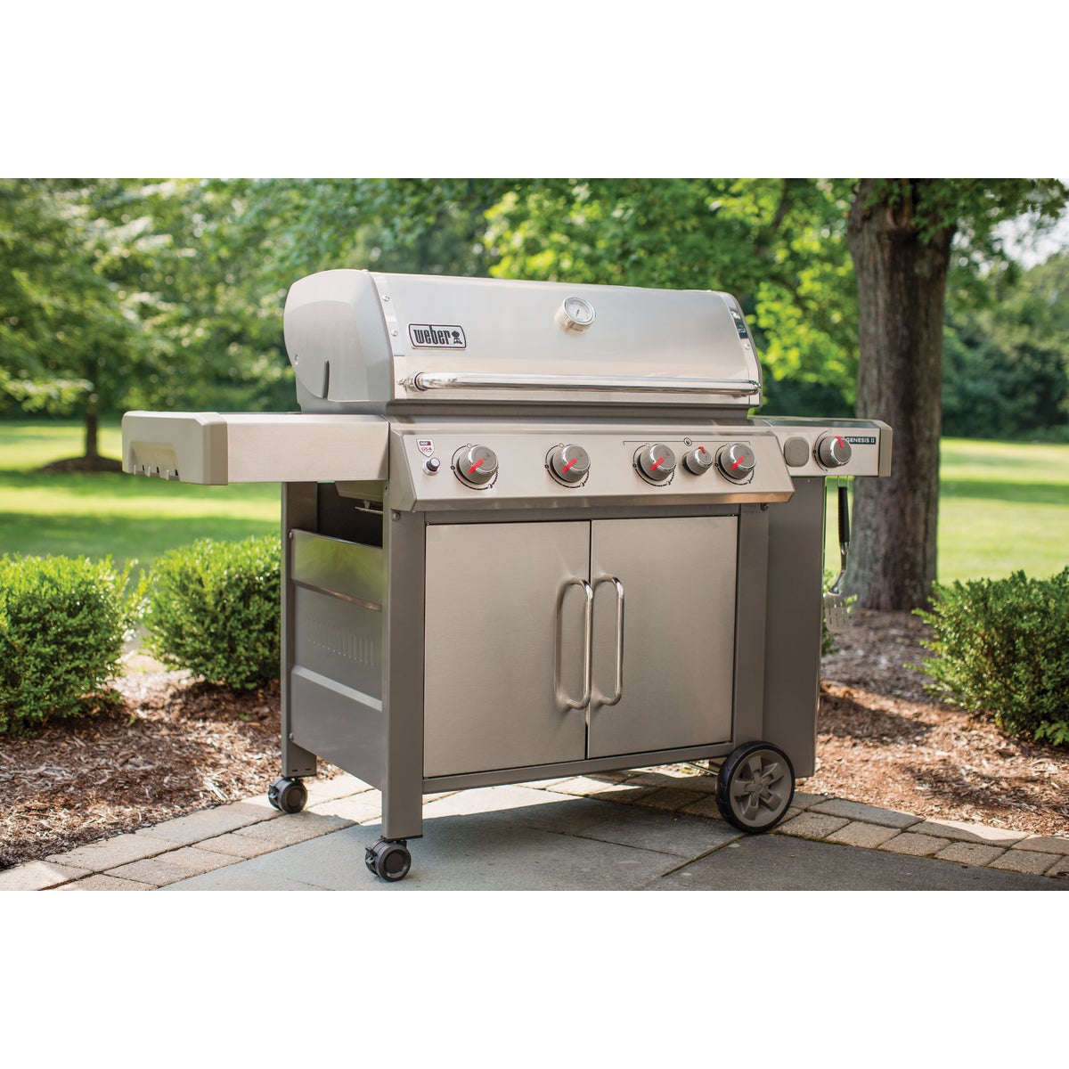 Weber Genesis II S-435 4-Burner Stainless Steel 48,000 BTU LP Gas Grill with 12,000 BTU Side -Burner