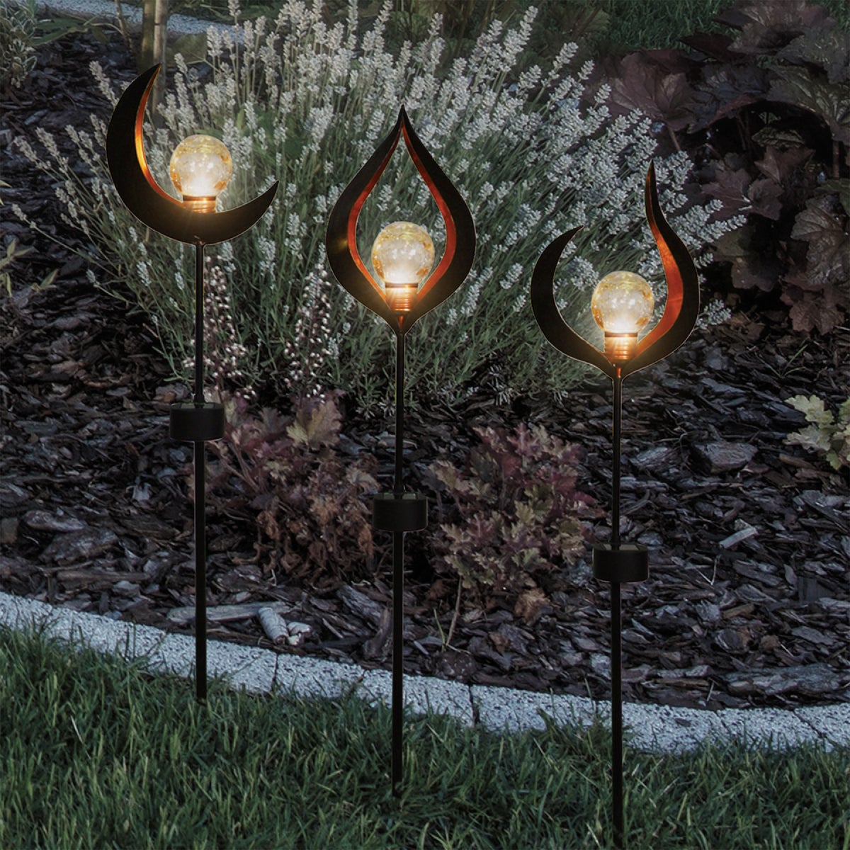 Alpine Iron & Glass 22 In. H. Modern Silhouette Solar LED Stake Light