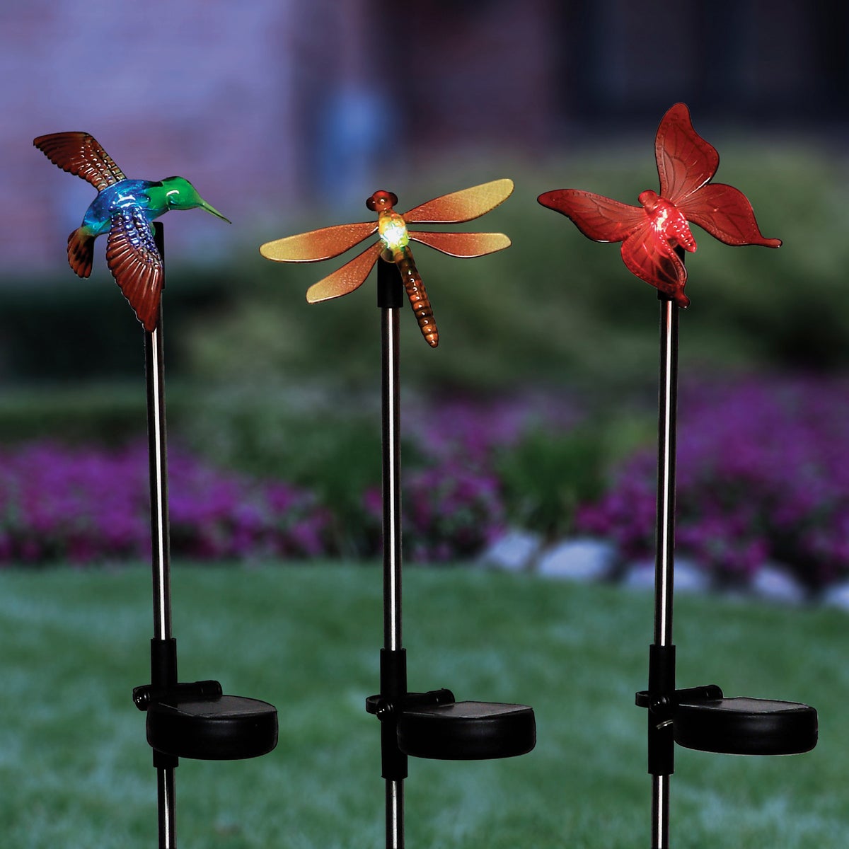 Alpine Plastic 32 In. H. Vibrant Friends Solar LED Stake Light