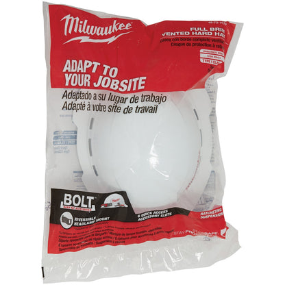 Milwaukee White Full Brim Vented Ratcheting Type 1 Class C Hard Hat