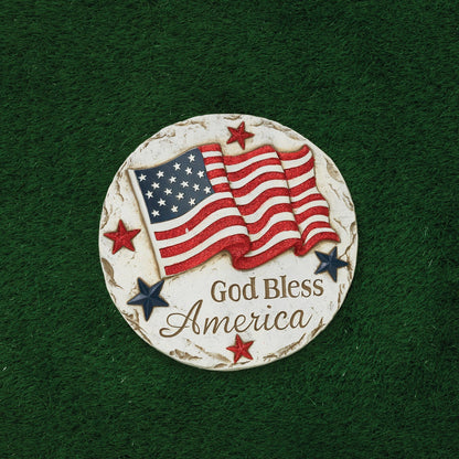 Gerson Spring GIL 11.6 In. Cement God Bless America Stepping Stone