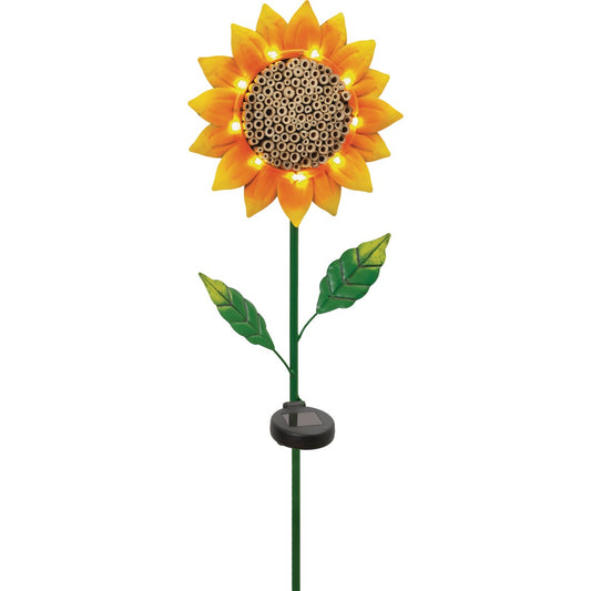 Mission Gallery Lighted Metal Sunflower Insect House 32 In. Solar Stake Light