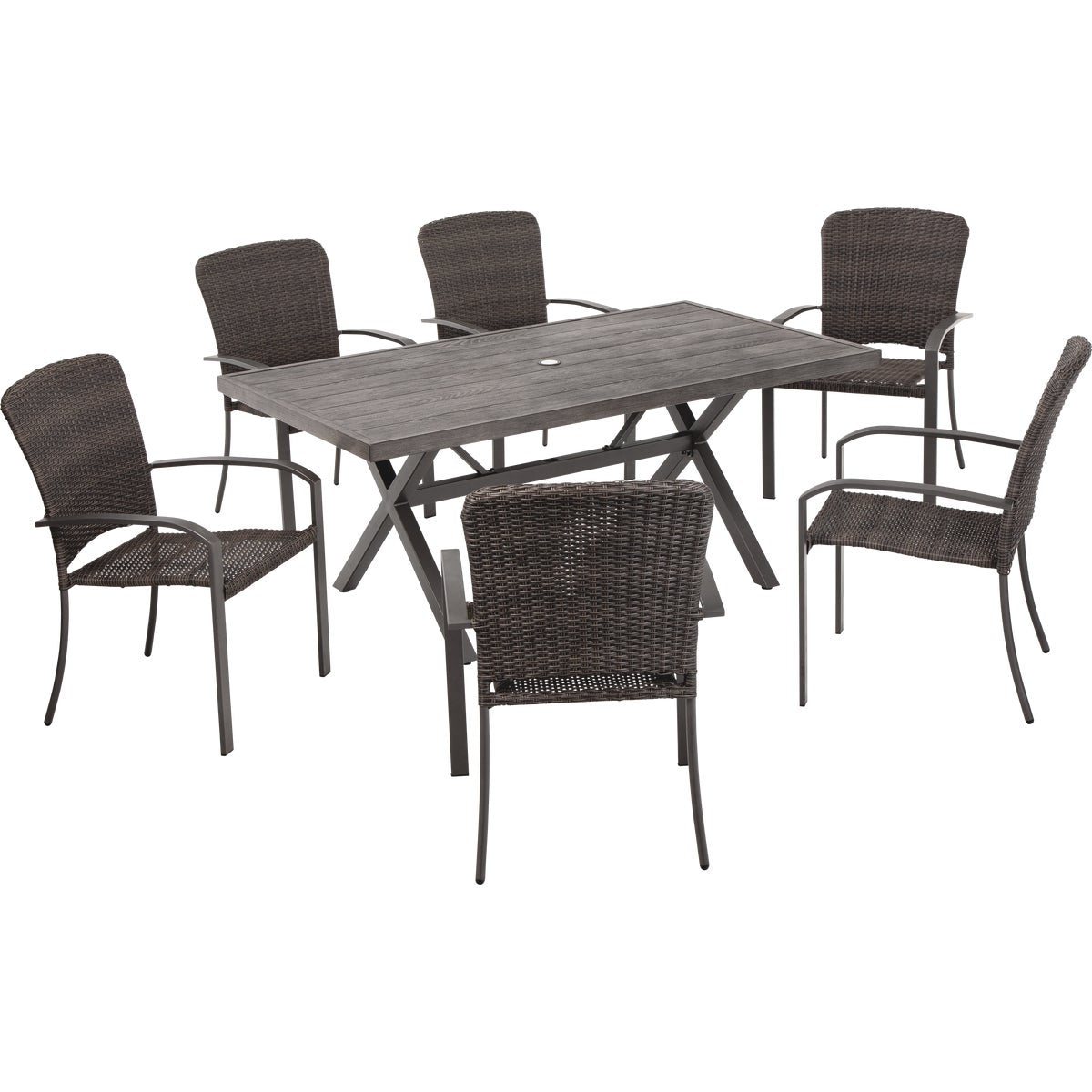 Pacific Casual Alden 7-Piece Woven Dining Set