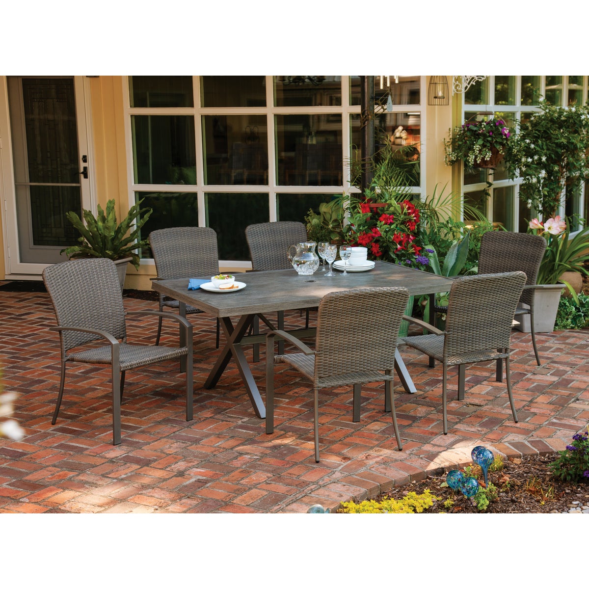 Pacific Casual Alden 7-Piece Woven Dining Set