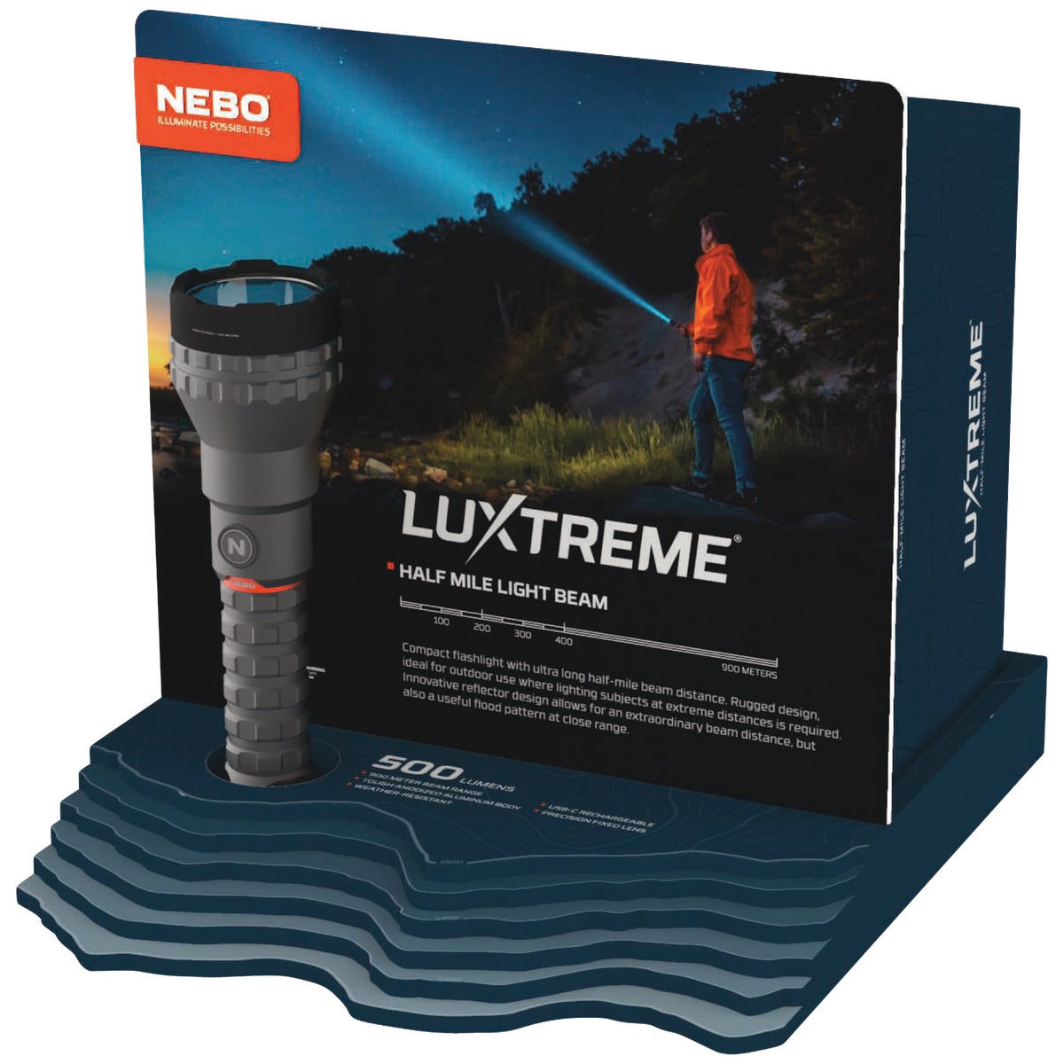 Nebo Luxtreme 500 Lm. Rechargeable LED Flashlight