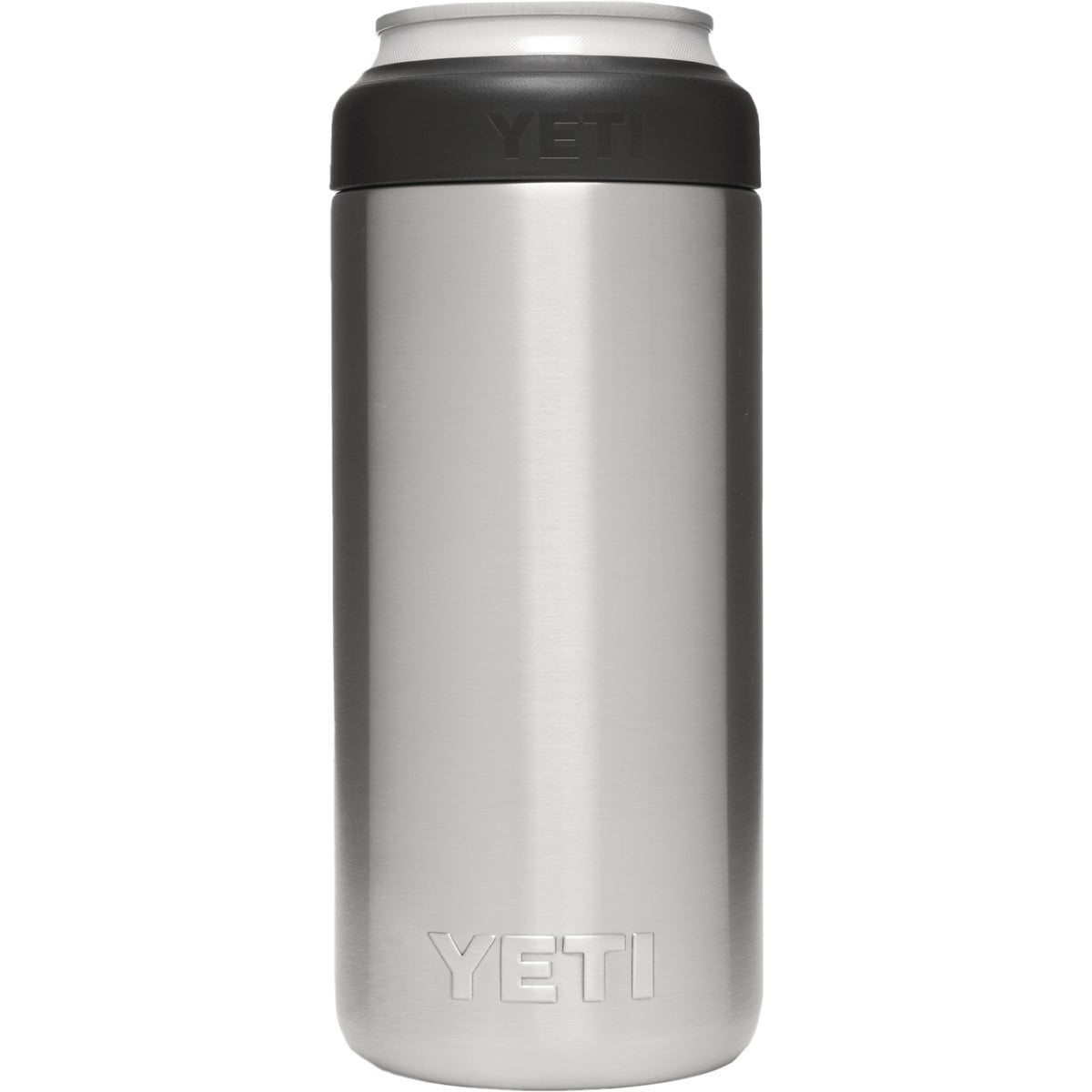 Yeti Rambler Colster Slim 12 Oz. Silver Stainless Steel Insulated Drink Holder with Load-And-Lock Gasket