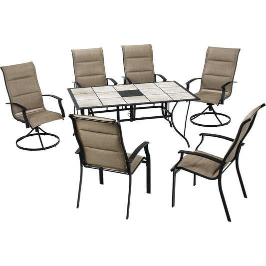 Outdoor Expressions Boulder Bridge 7-Piece Padded Sling Dining Set