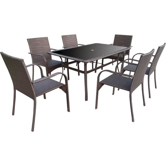 Outdoor Expressions Carlton 7-Piece Mocha Dining Set