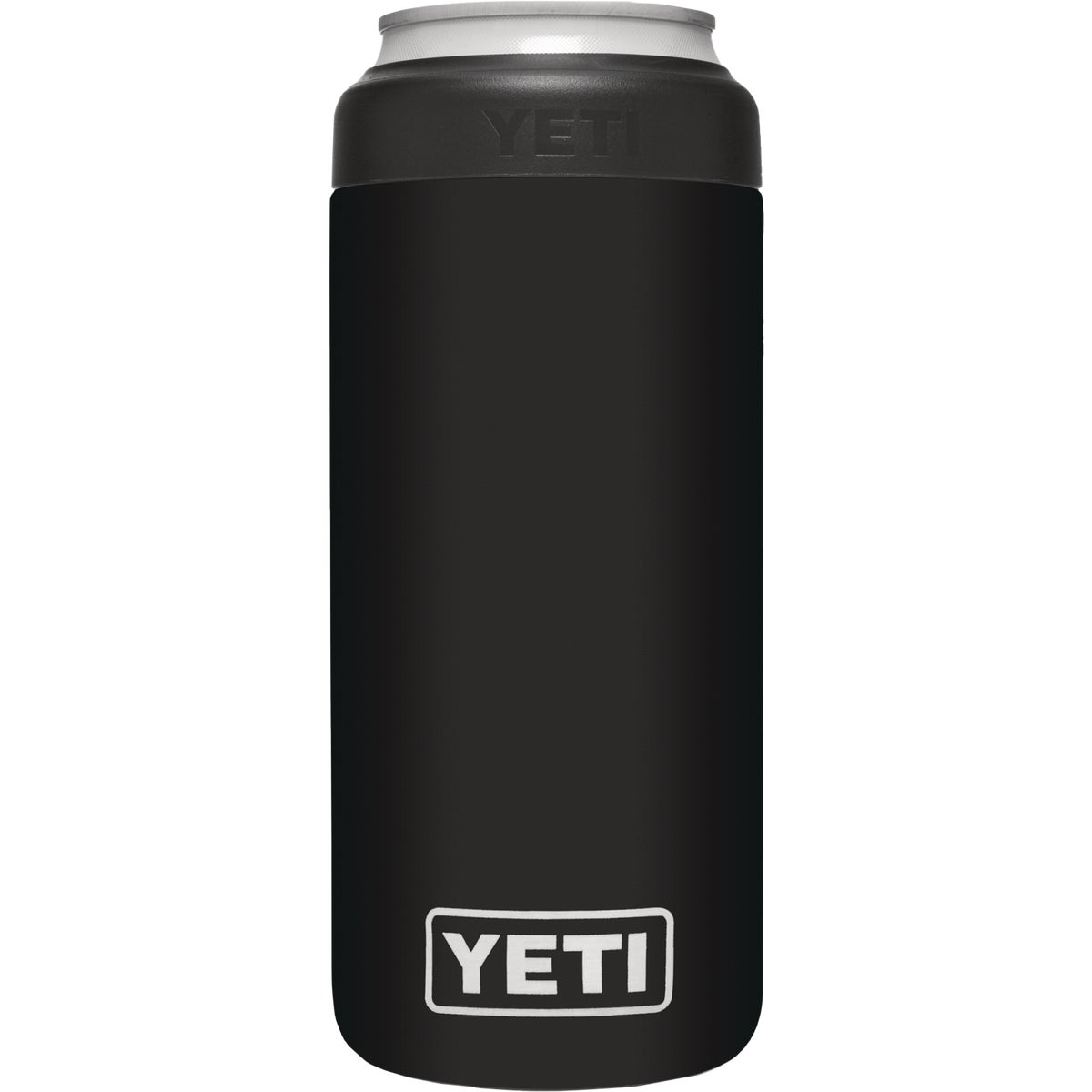 Yeti Rambler Colster Slim 12 Oz. Black Stainless Steel Insulated Drink Holder with Load-And-Lock Gasket