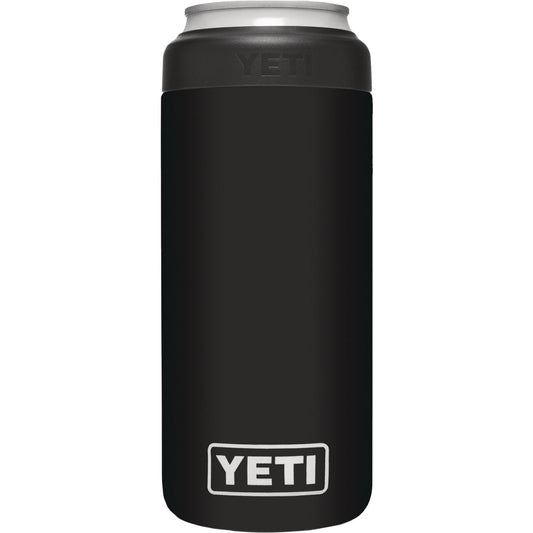 Yeti Rambler Colster Slim 12 Oz. Black Stainless Steel Insulated Drink Holder with Load-And-Lock Gasket