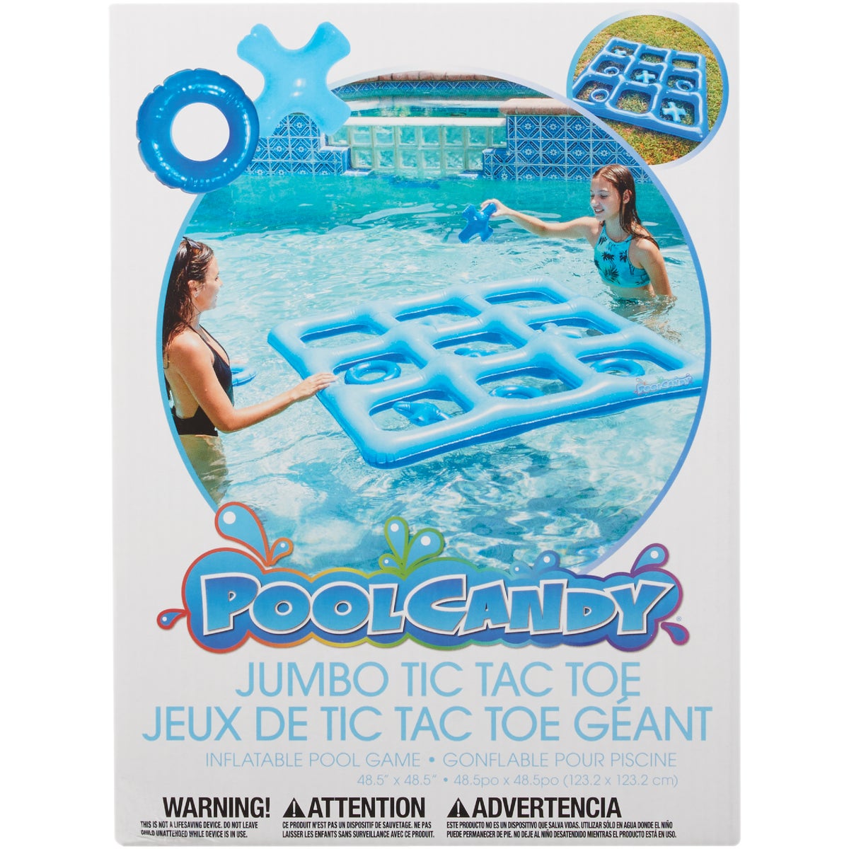 PoolCandy 2 or More Players Inflatable Tic Tac Toe Pool Game