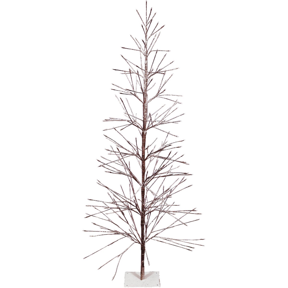 Alpine 71 In. Flocked Brown Christmas Tree with Warm White LED Lights