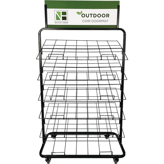 Natco Home 72 In. x 36 In. 6-Shelf Steel Black Doormat Display Rack