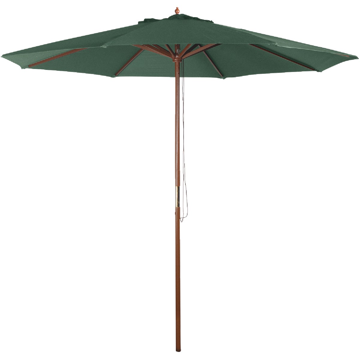 Bond Shade Factory 9 Ft. Wooden Double Pulley Green Market Umbrella