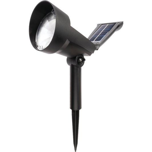 Moonrays Black SMD LED 30-Lumen Solar Spotlight with Hinged Panel