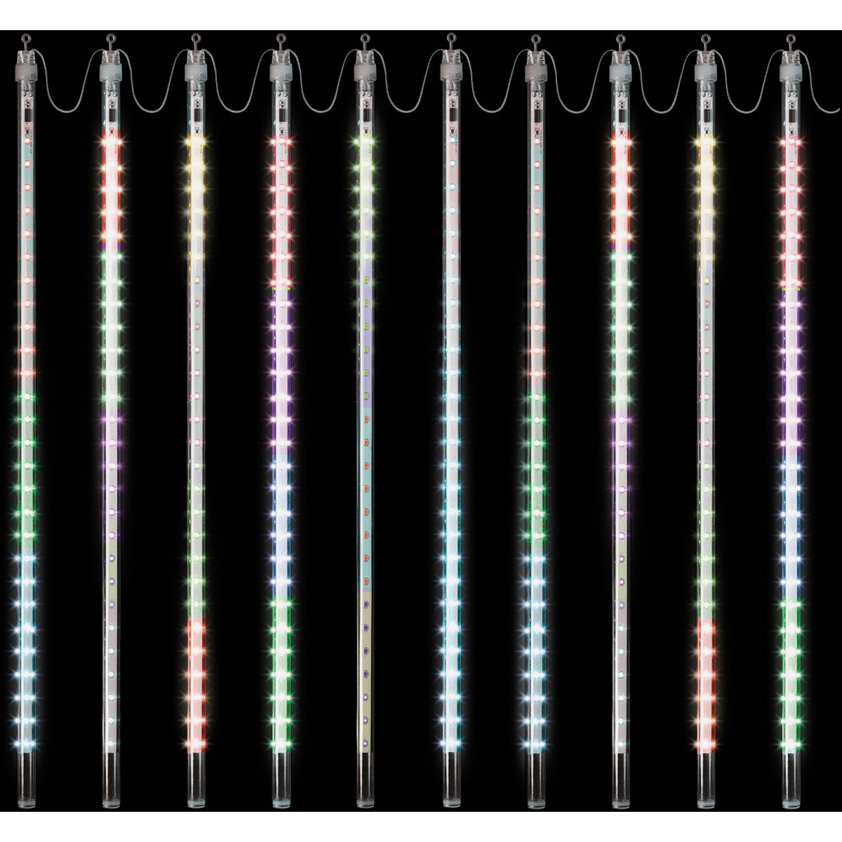 Alpine Multi 540-Bulb Chasing LED 10-Icicle Light Set