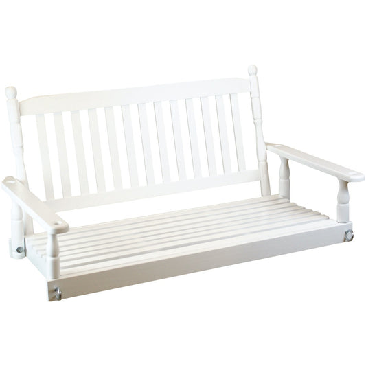 Hinkle Chair Company Cumberland 4 Ft. White Porch Swing