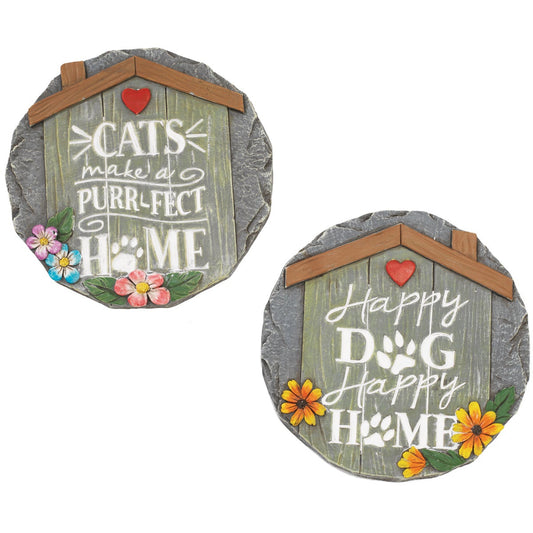 Mission Gallery 10 In. Cement Dog or Cat Stepping Stone Lawn Ornament