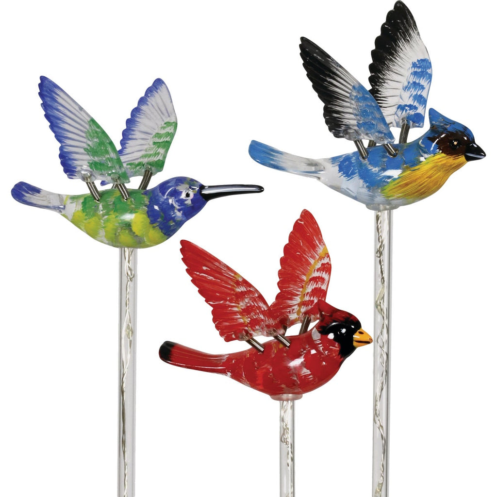 Exhart WindyWings 3 In. Solar LED Plant Stake Light