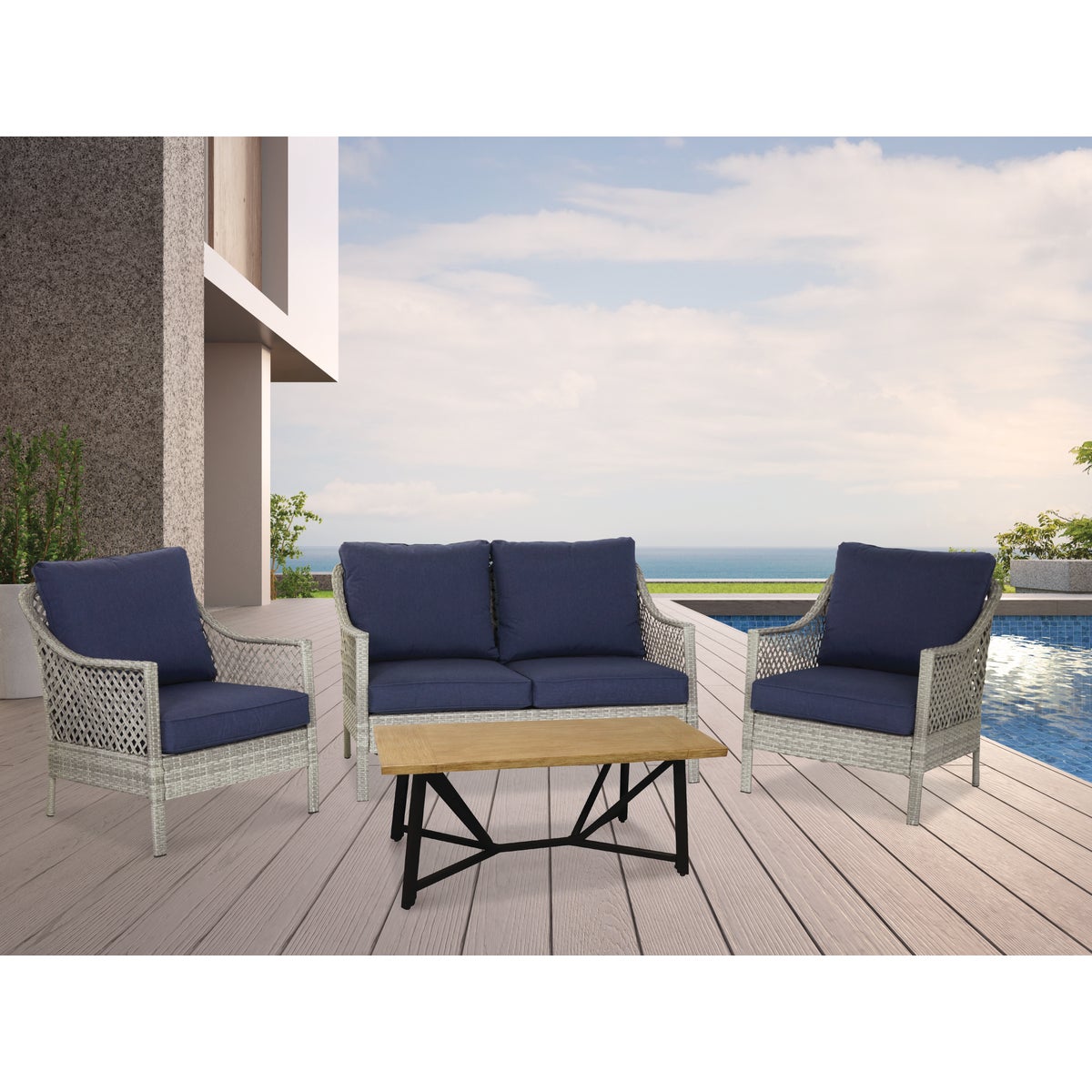 Outdoor Expressions Austin 4-Piece Chat Set