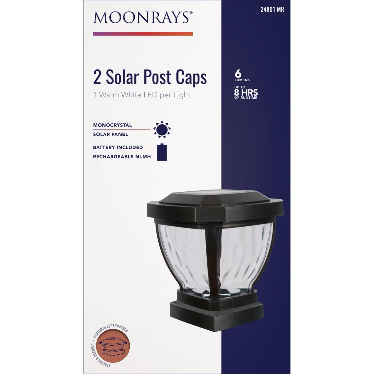 Moonrays Black SMD LED Solar Post Cap (2-Pack)