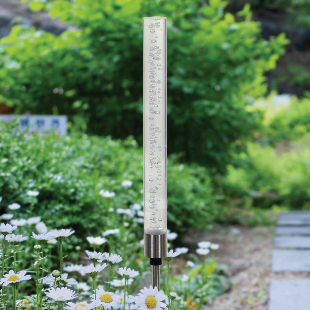 Exhart 34 In. Color Changing LED Solar Bubble Stake Light