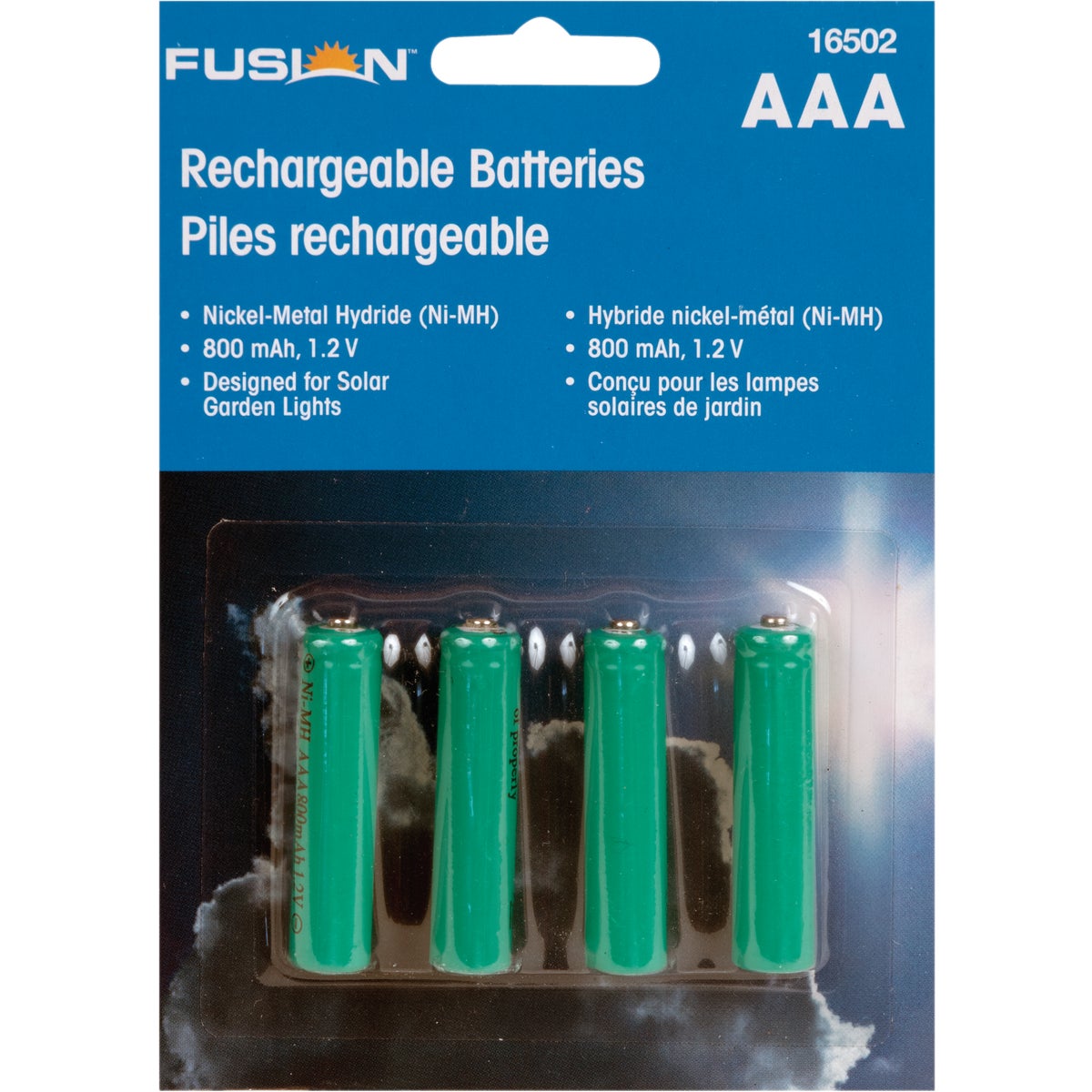 Moonrays AAA 800 mAh Ni-MH Solar Replacement Battery (4-Pack)